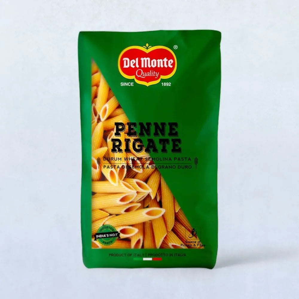 Del Monte Penne Rigate Pasta Durum Wheat Net Qty: 500 g