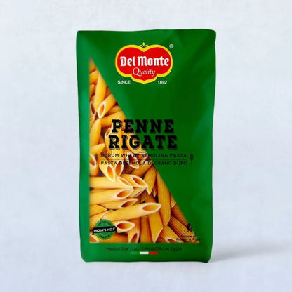 Del Monte Penne Rigate Pasta Durum Wheat Net Qty: 500 g